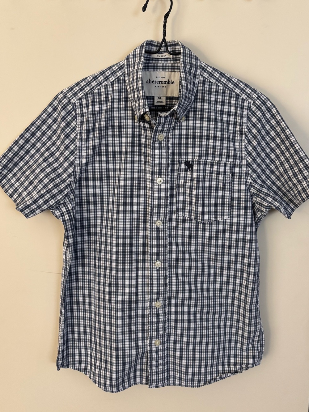 Boy’s Abercrombie Gingham Short Sleeve Button-Up Shirt
